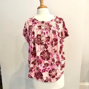 Pilcro Pink Floral Women's Top